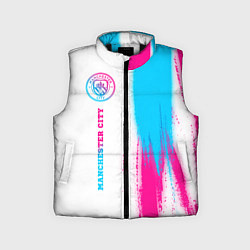 Детский жилет Manchester City neon gradient style по-вертикали