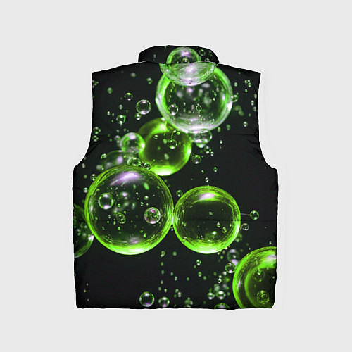 Детский жилет Зеленые пузыри на черном / 3D-Светло-серый – фото 2