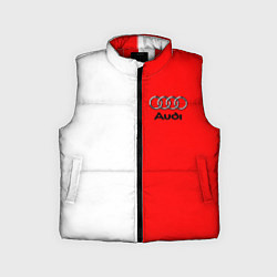 Детский жилет AUDI logo полосы, цвет: 3D-красный