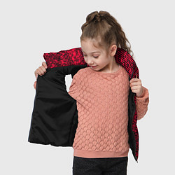 Детский жилет Ярко-розовый в чёрную текстурированную полоску, цвет: 3D-черный — фото 2