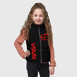 Детский жилет Nasa space red logo, цвет: 3D-светло-серый — фото 2
