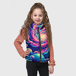 Детский жилет Разноцветный бескрайний космос - нейросеть, цвет: 3D-черный — фото 2