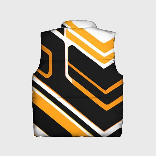 Детский жилет Чёрно-жёлтые полосы на белом фоне / 3D-Светло-серый – фото 2