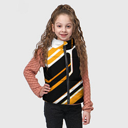 Детский жилет Чёрно-жёлтые полосы на белом фоне, цвет: 3D-светло-серый — фото 2