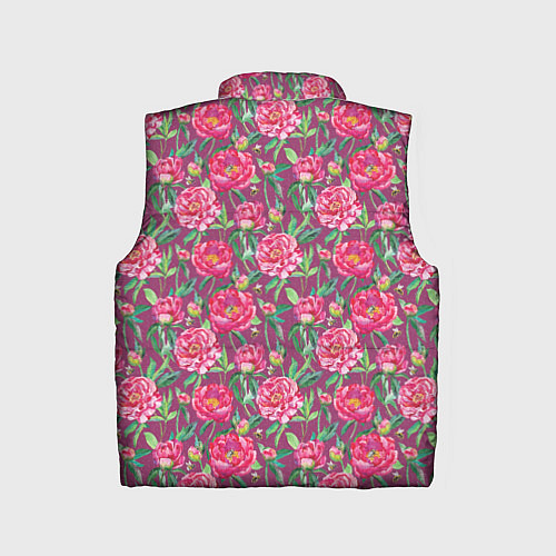 Детский жилет Пионы и шмели / 3D-Светло-серый – фото 2