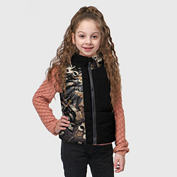 Детский жилет System of a down на фоне масок черепов животных, цвет: 3D-черный — фото 2