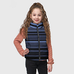 Детский жилет В полоску тёмно-синий, цвет: 3D-светло-серый — фото 2