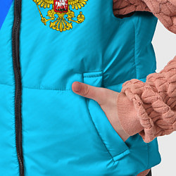 Детский жилет Россия спортивная геометрия, цвет: 3D-черный — фото 2