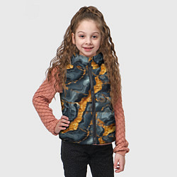 Детский жилет Золотой мрамор, цвет: 3D-черный — фото 2