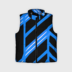Детский жилет Black and white stripes on a blue background, цвет: 3D-светло-серый