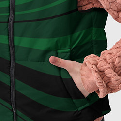 Детский жилет Тёмный зелёный волнистые полосы, цвет: 3D-черный — фото 2