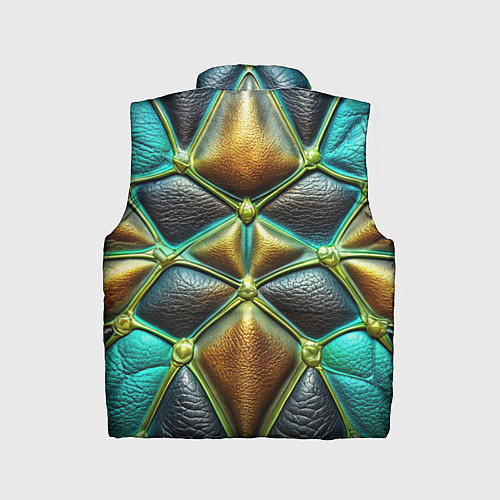 Детский жилет Объемная футуристичная объемная текстура из кожи / 3D-Светло-серый – фото 2