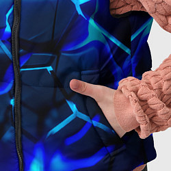 Детский жилет Яркие голубые неоновые плиты в разломе, цвет: 3D-черный — фото 2