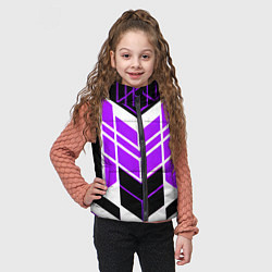 Детский жилет Purple and black stripes on a white background, цвет: 3D-черный — фото 2