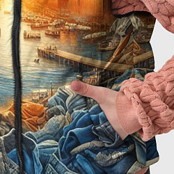 Детский жилет Нью-Йорк с джинсовыми берегами - нейросеть, цвет: 3D-черный — фото 2