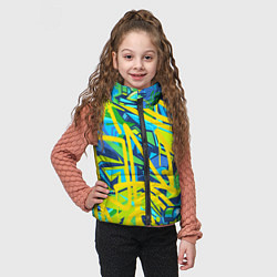 Детский жилет Желто-зеленое граффити, цвет: 3D-светло-серый — фото 2