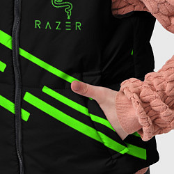 Детский жилет Razer line green, цвет: 3D-черный — фото 2