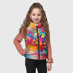 Детский жилет Красочная абстракция - импрессионизм, цвет: 3D-черный — фото 2