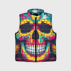 Детский жилет Граффити черепа - нейросеть, цвет: 3D-черный