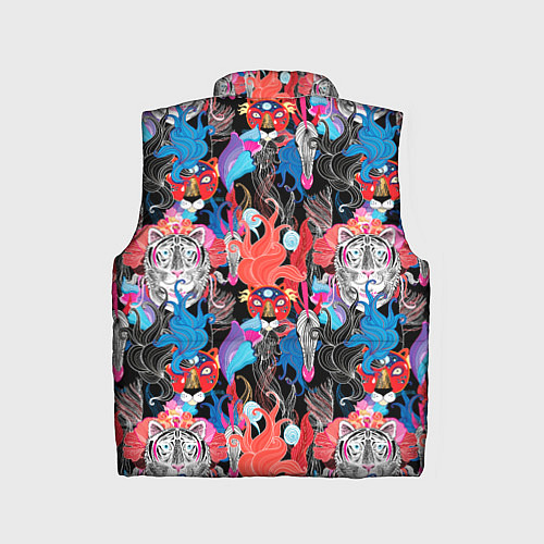 Детский жилет Орнамент диких кошек / 3D-Светло-серый – фото 2