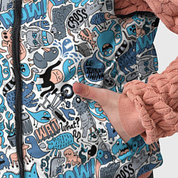 Детский жилет Дудл животные и монстры, цвет: 3D-черный — фото 2