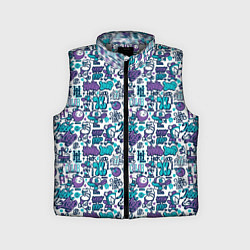 Детский жилет Граффити крючок и петля, цвет: 3D-светло-серый