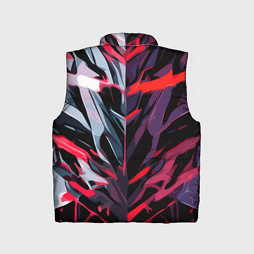 Детский жилет Хаотичная чёрно-красная абстракция / 3D-Светло-серый – фото 2