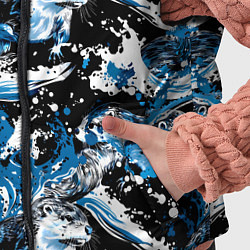 Детский жилет Выдры в речке на волнах - паттерн, цвет: 3D-черный — фото 2