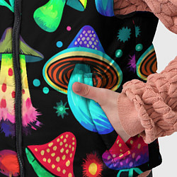 Детский жилет Биолюминесцентные кислотные грибы, цвет: 3D-черный — фото 2