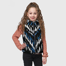 Детский жилет Абстрактные бело-синие шипы, цвет: 3D-черный — фото 2