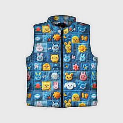 Детский жилет Пэчворк с зайчиками, цвет: 3D-светло-серый