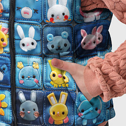 Детский жилет Пэчворк с кроликами, цвет: 3D-светло-серый — фото 2