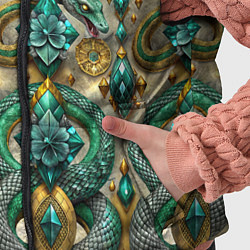 Детский жилет Паттерн зеленые темные змеи, цвет: 3D-красный — фото 2