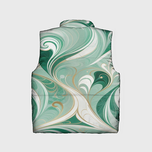 Детский жилет Светло-зеленый узор с завитками / 3D-Светло-серый – фото 2