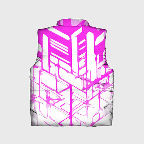 Детский жилет Агрессивные розовые полосы на белом фоне / 3D-Светло-серый – фото 2