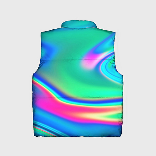 Детский жилет Неоновые голографические краски - светло-голубоват / 3D-Светло-серый – фото 2