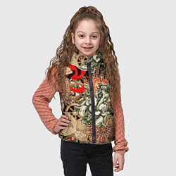 Детский жилет Будда и Ганеша на фоне сансары и мандалы, цвет: 3D-светло-серый — фото 2