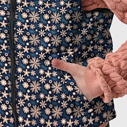 Детский жилет Зимний паттерн тёмно-синий со снежинками, цвет: 3D-черный — фото 2