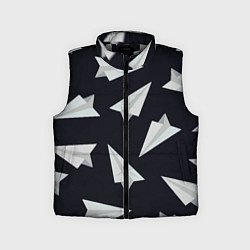 Детский жилет Белый бумажный самолётик - Телеграм, цвет: 3D-светло-серый