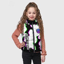 Детский жилет Geometry dash glitch flame, цвет: 3D-черный — фото 2