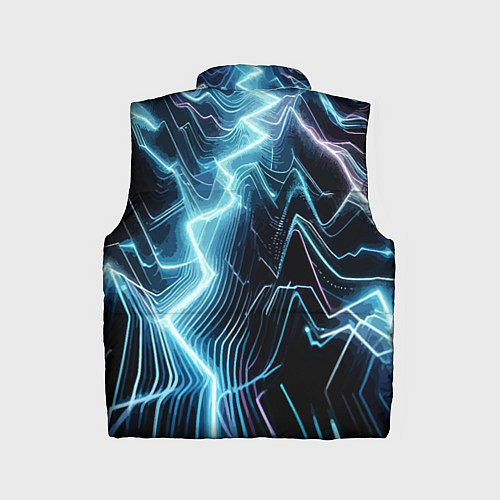 Детский жилет Разряд молнии - неоновое свечение / 3D-Светло-серый – фото 2