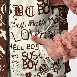 Детский жилет Lil peep retro pattern, цвет: 3D-красный — фото 2