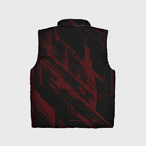 Детский жилет Красные точки на чёрном фоне / 3D-Светло-серый – фото 2