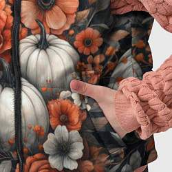 Детский жилет Белые тыква с цветами, цвет: 3D-черный — фото 2