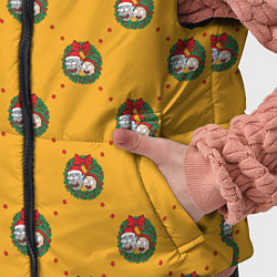 Детский жилет Рик и Морти Новый год паттерн, цвет: 3D-светло-серый — фото 2