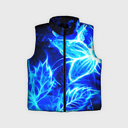 Детский жилет Огненный синий цветок, цвет: 3D-черный