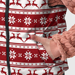 Детский жилет Скандинавский полосатый орнамент с оленями, цвет: 3D-красный — фото 2