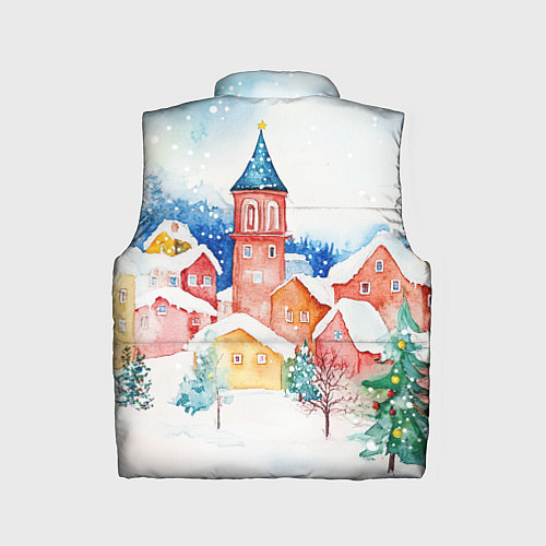 Детский жилет Новогодний сказочный город / 3D-Светло-серый – фото 2