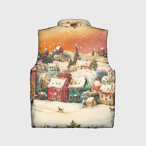 Детский жилет Новогодний город из разноцветных домов / 3D-Светло-серый – фото 2