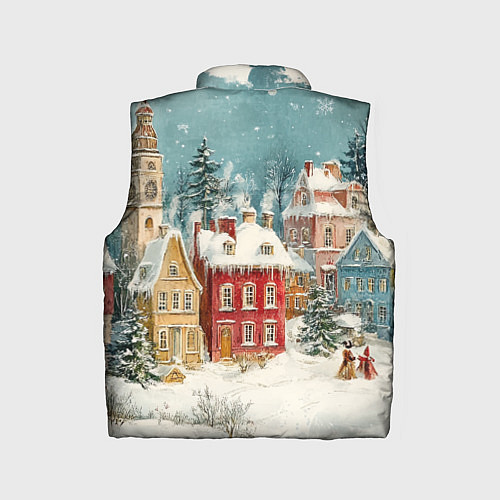 Детский жилет Праздничный новогодний город / 3D-Светло-серый – фото 2